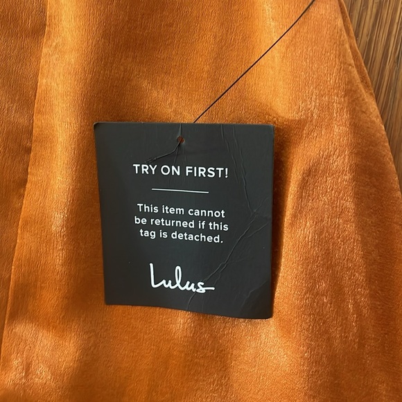 Lulus Constantine Rust Orange Satin Maxi Dress, Medium - Picture 2 of 10